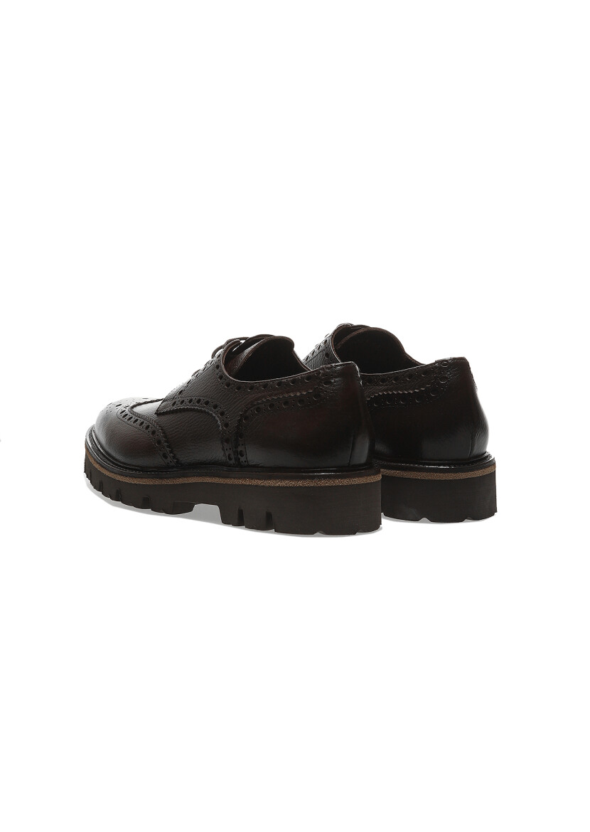 Brown Leather Casual Shoes - 4