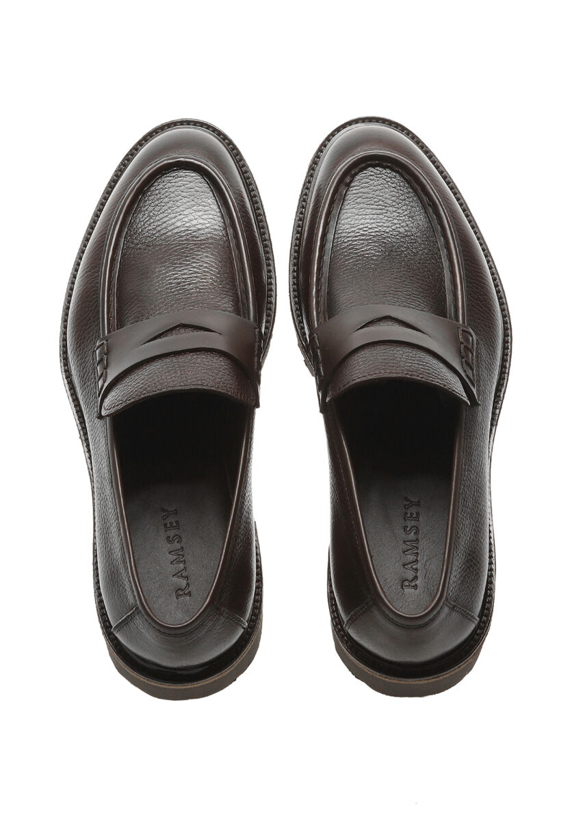 Brown Leather Casual Shoes - 5