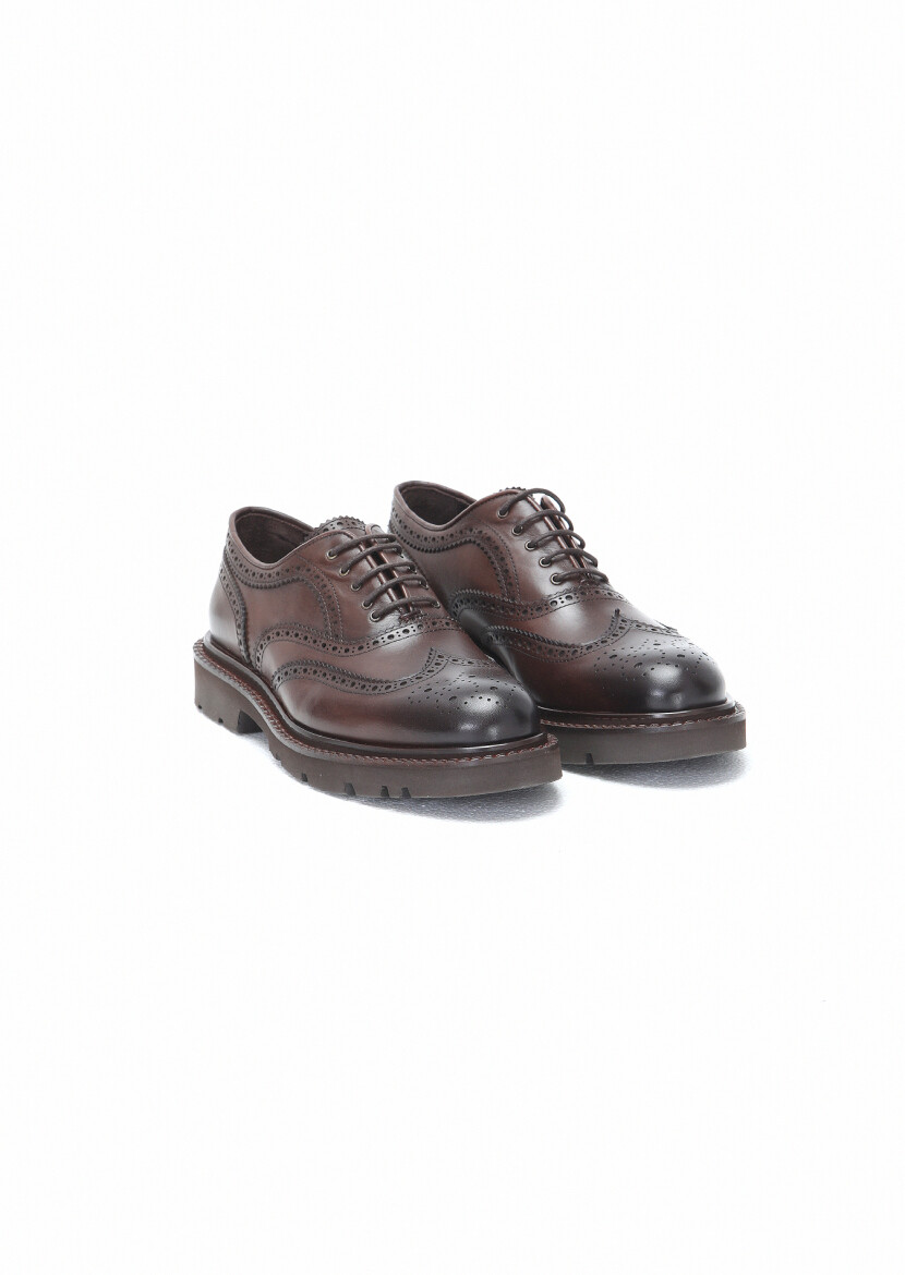 Brown Leather Casual Shoes - 2