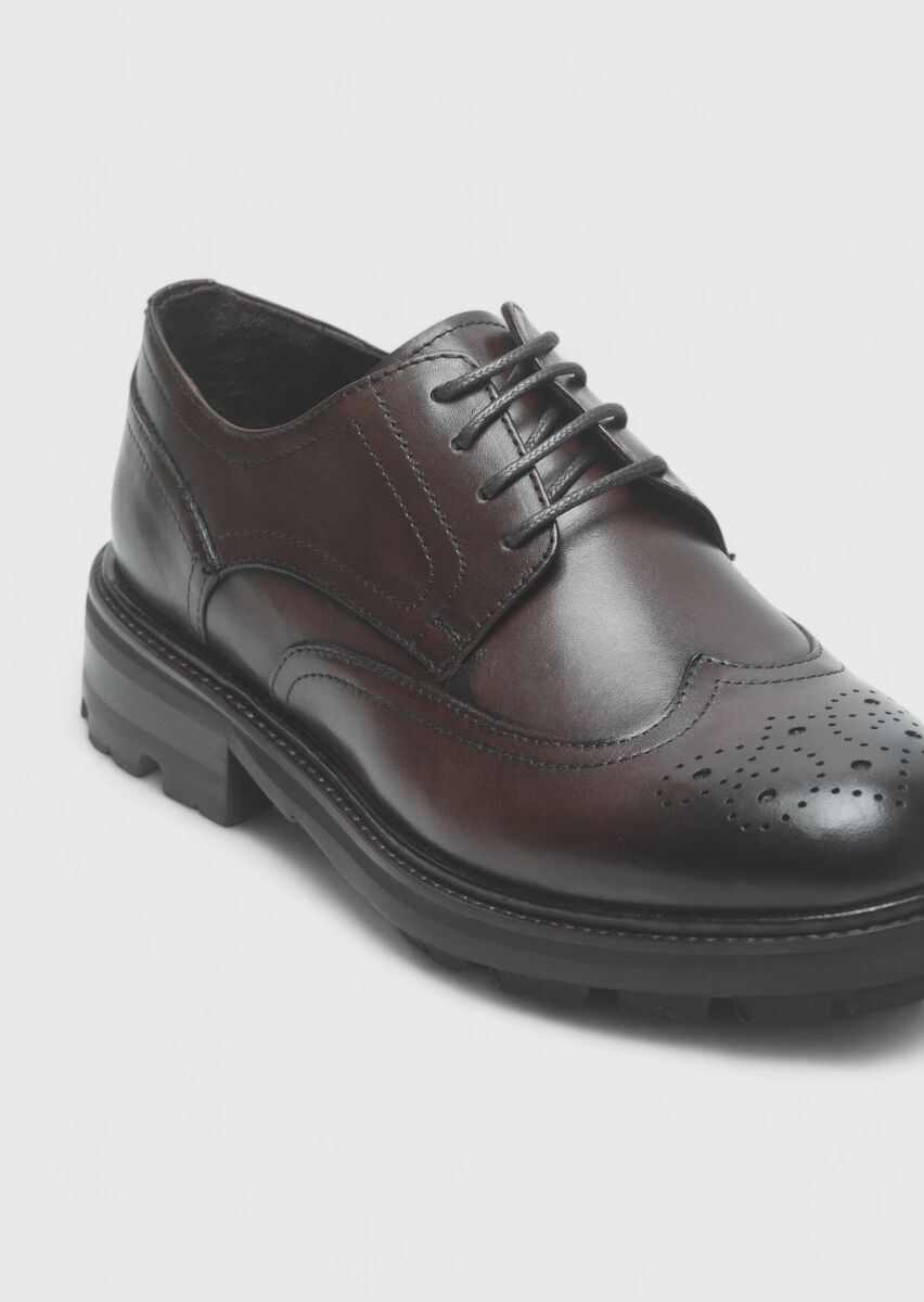 Brown Leather Casual Shoes - 2