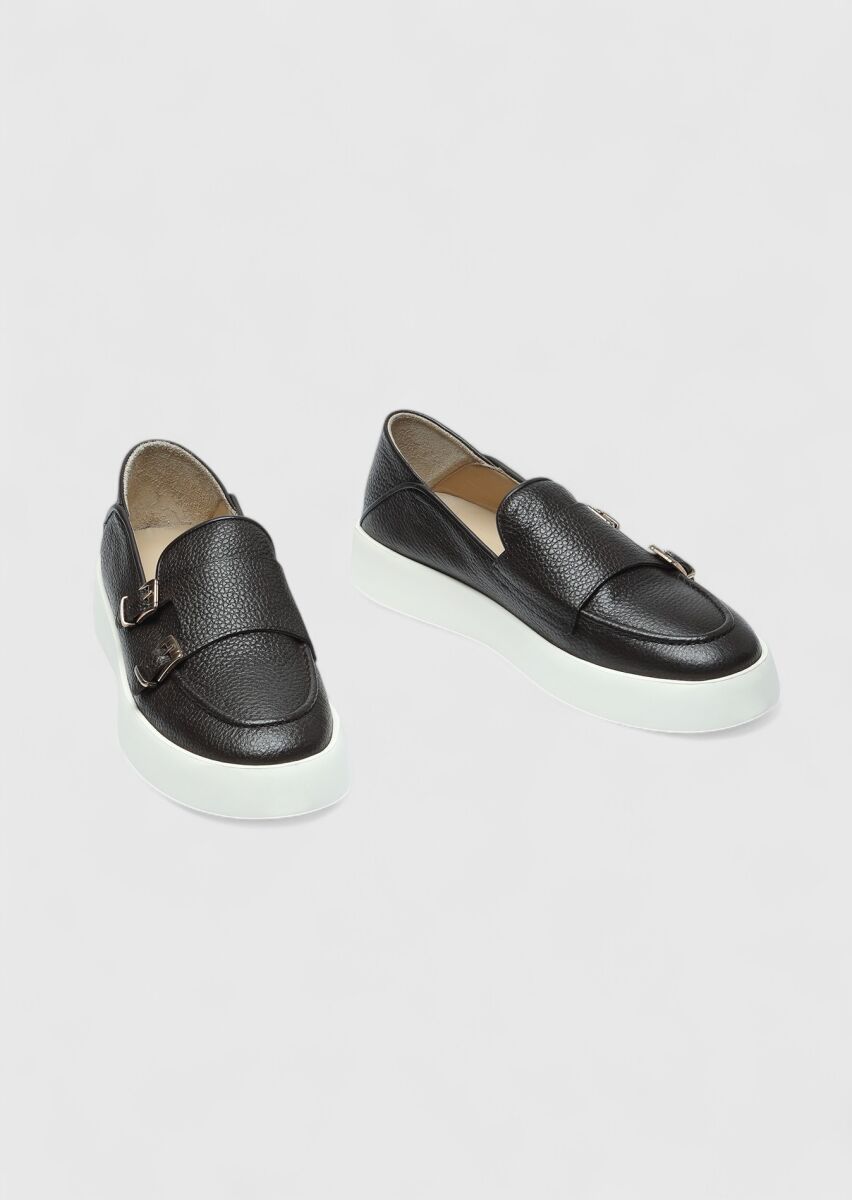 Brown Leather Casual Shoes - 3