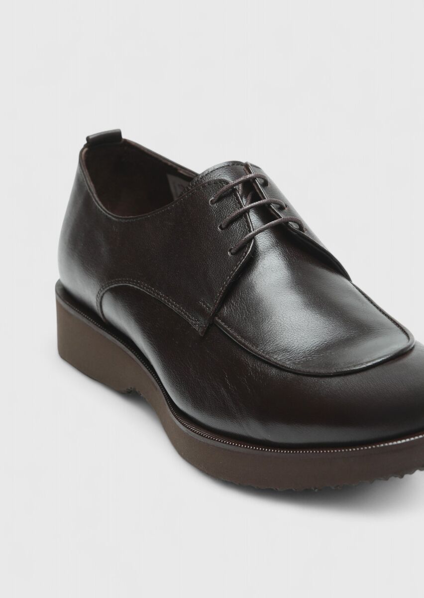 Brown Leather Casual Shoes - 2