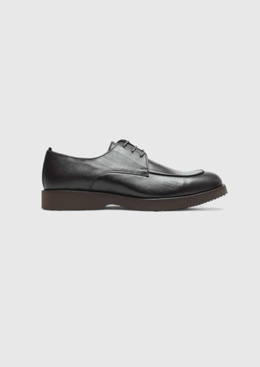 Brown Leather Casual Shoes - 1