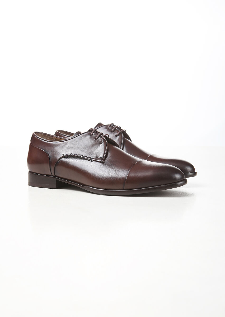Brown Leather Classical Shoes - 2
