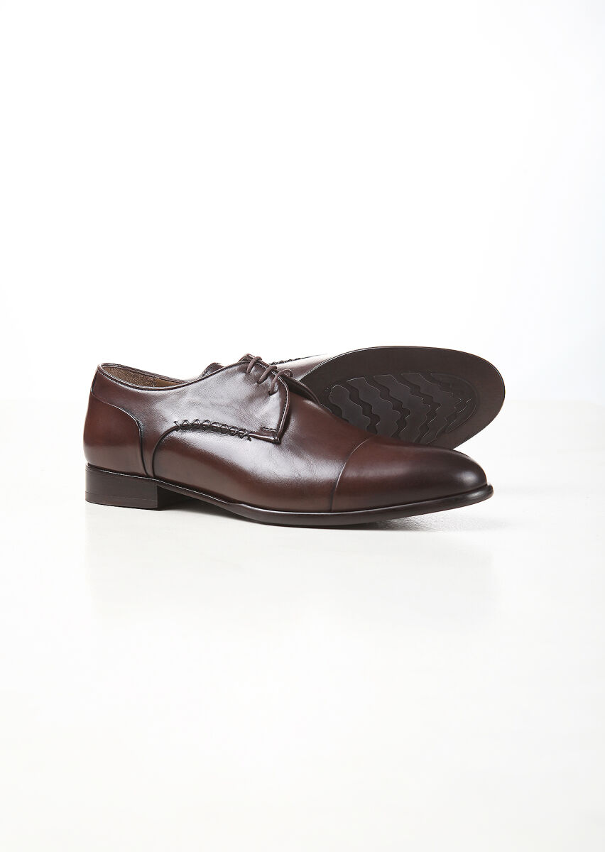 Brown Leather Classical Shoes - 4