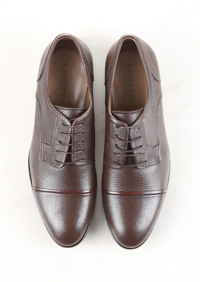 Brown Leather Classical Shoes - 5