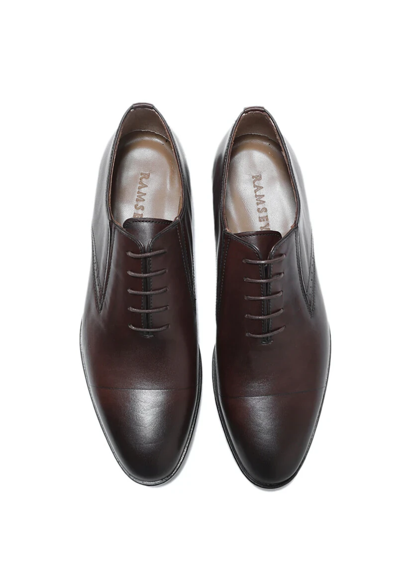 Brown Leather Classical Shoes - 5