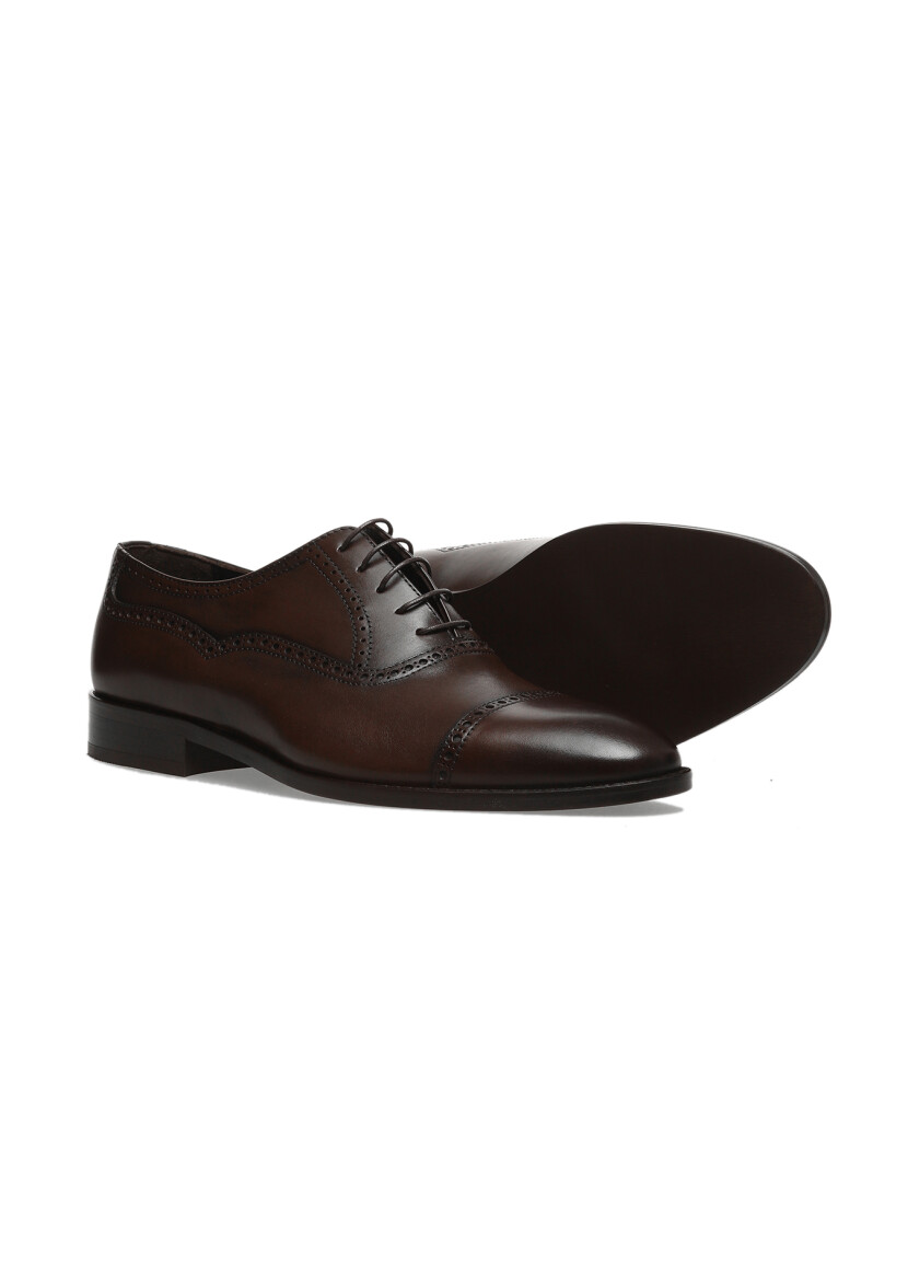 Brown Leather Classical Shoes - 3