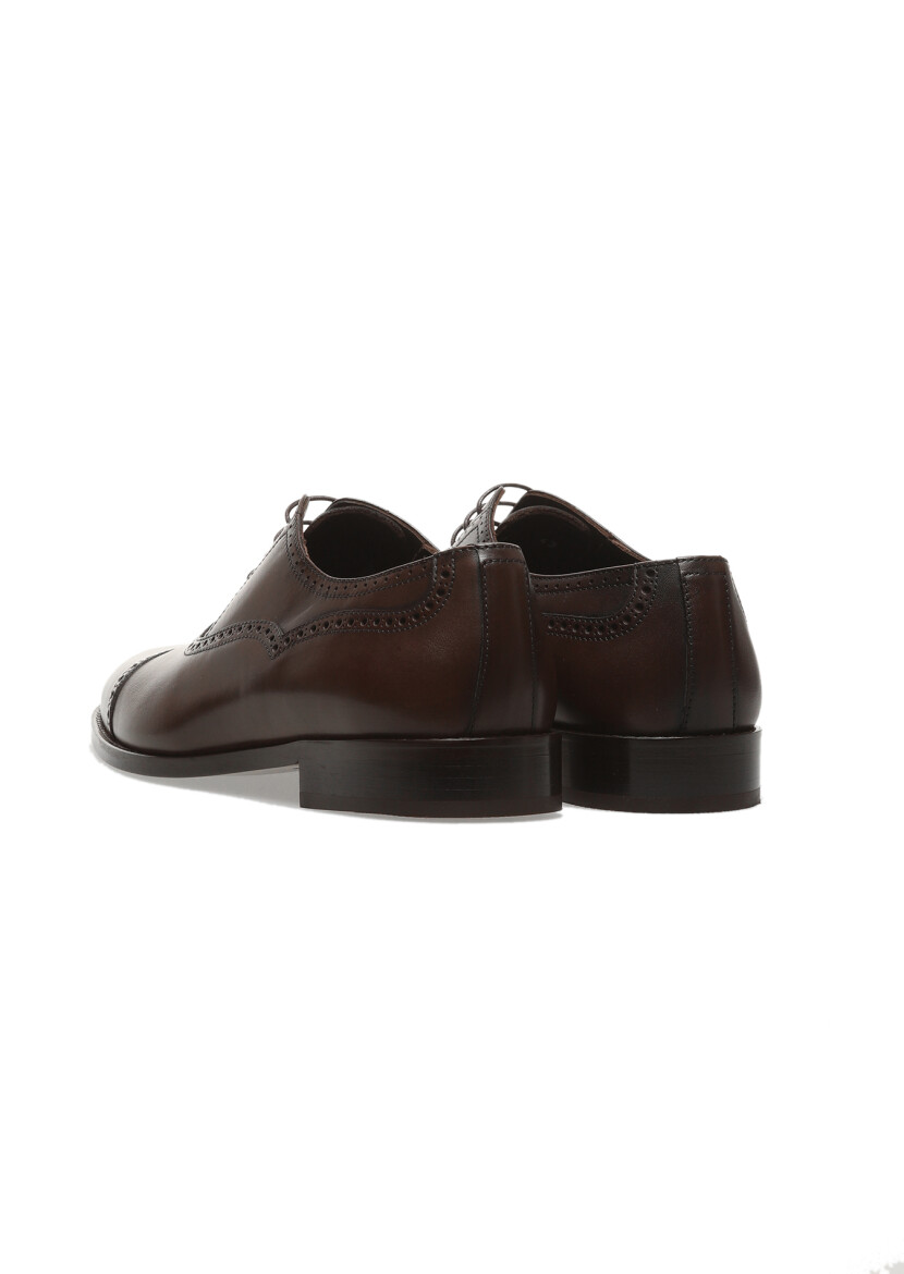 Brown Leather Classical Shoes - 4