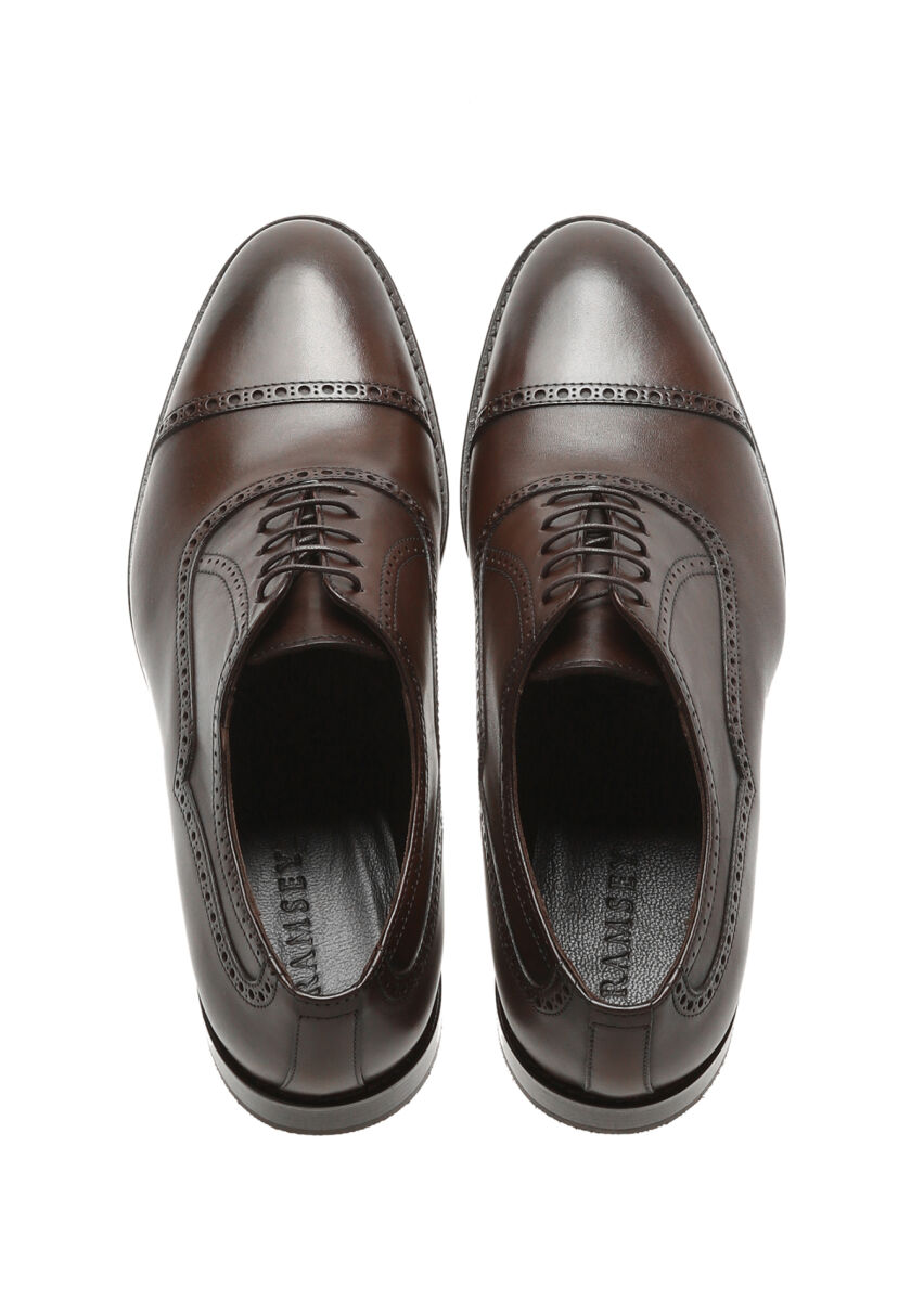 Brown Leather Classical Shoes - 5