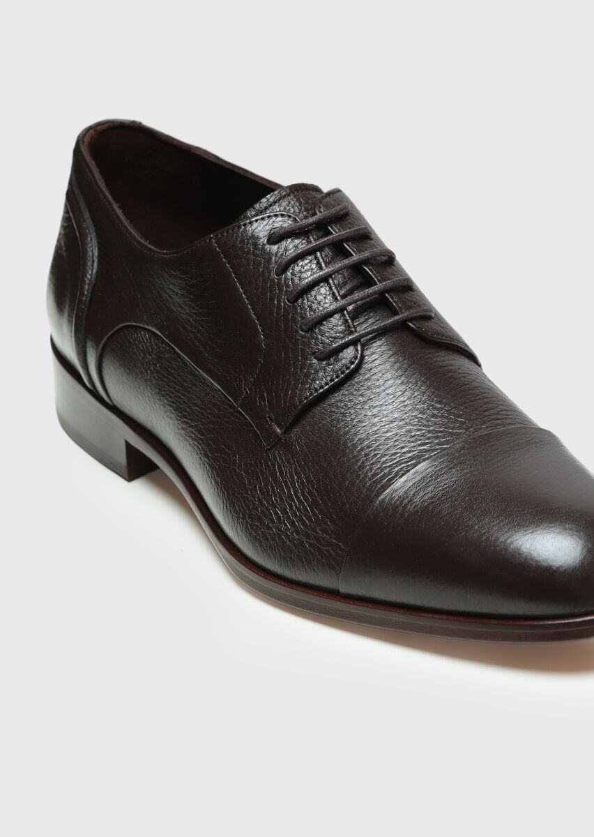 Brown Leather Classical Shoes - 2