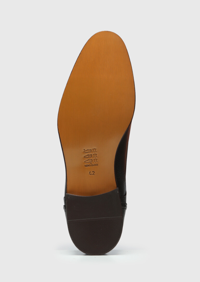 Brown Leather Classical Shoes - 4