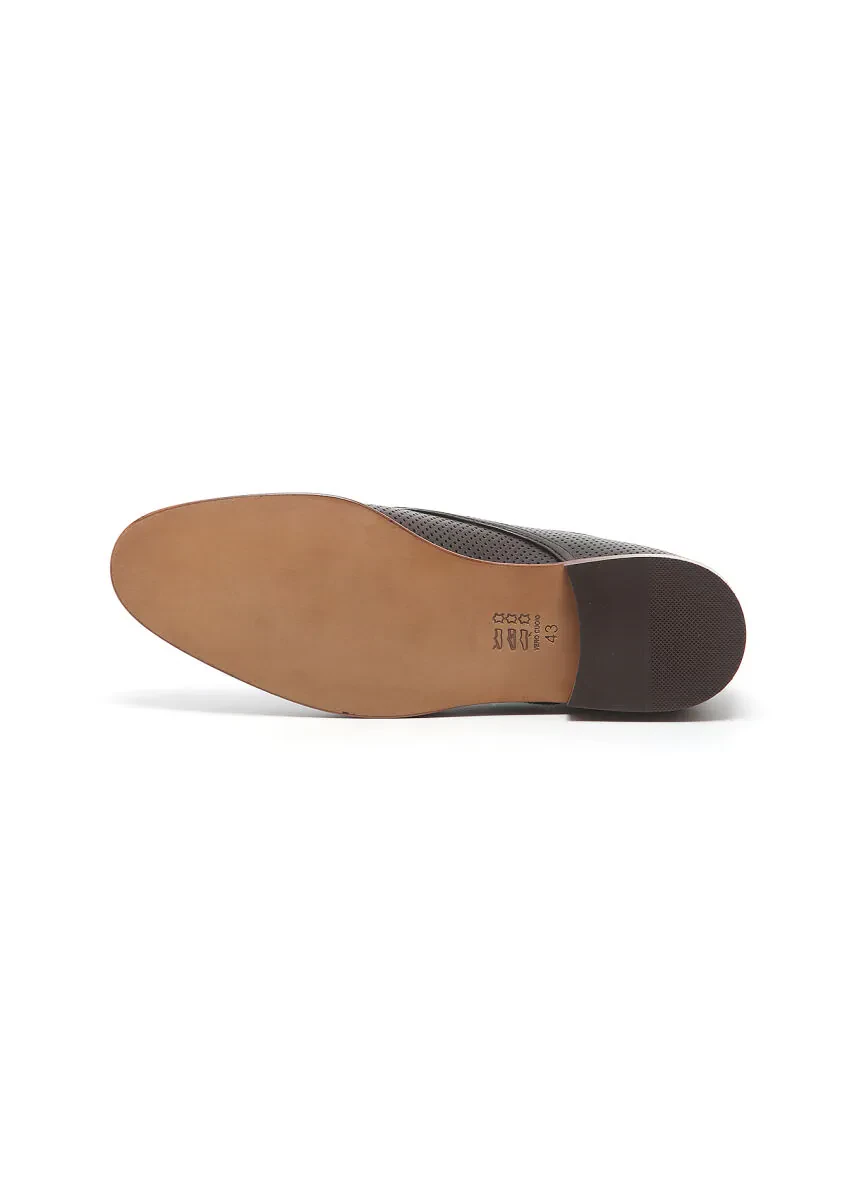 Brown Leather Classical Shoes - 5