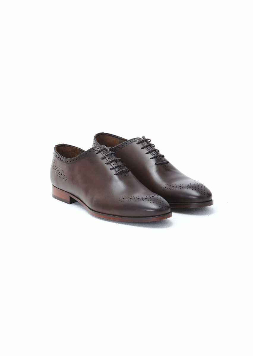 Brown Leather Classical Shoes - 2