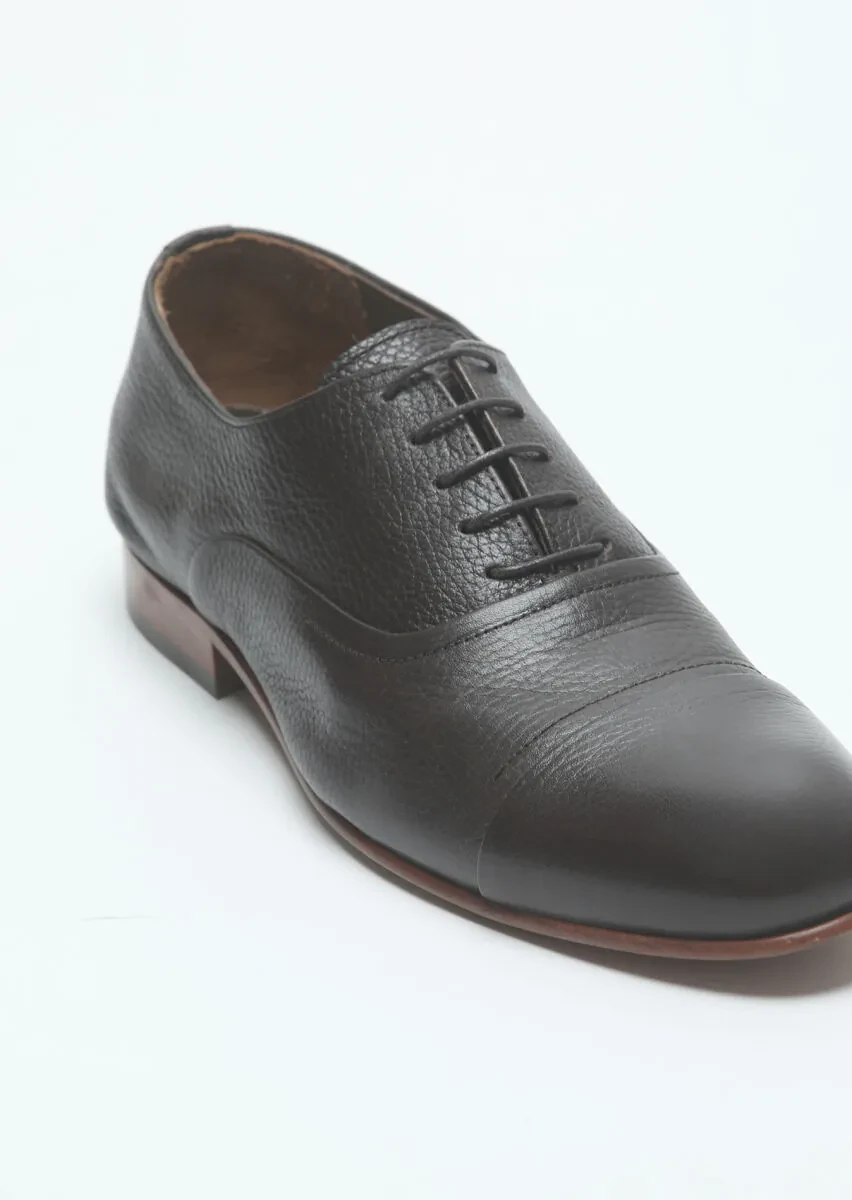 Brown Leather Classical Shoes - 2