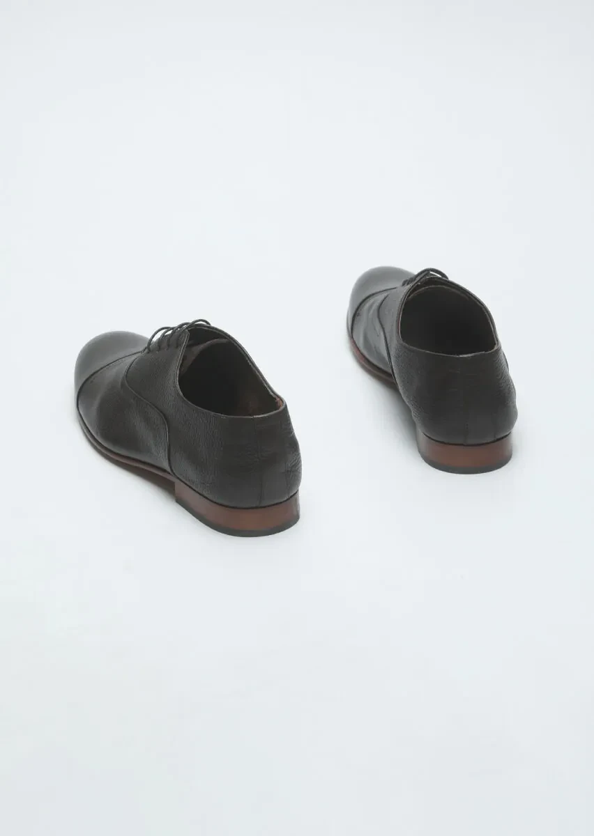 Brown Leather Classical Shoes - 5