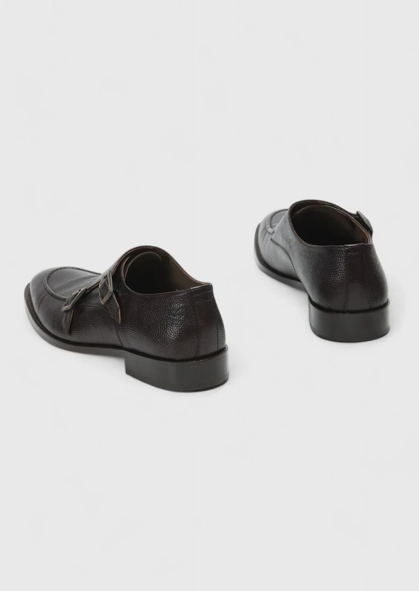Brown Leather Classical Shoes - 5