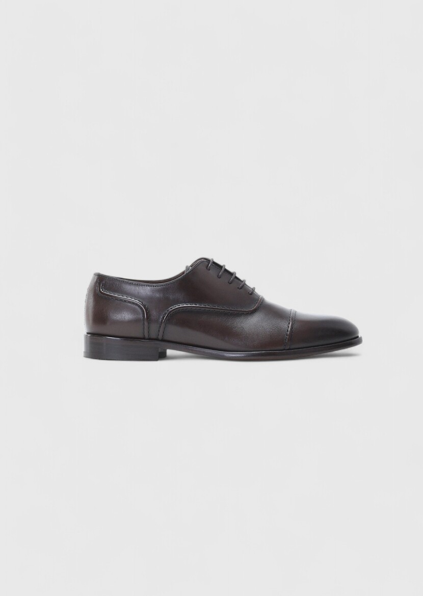 Brown Leather Classical Shoes - 1