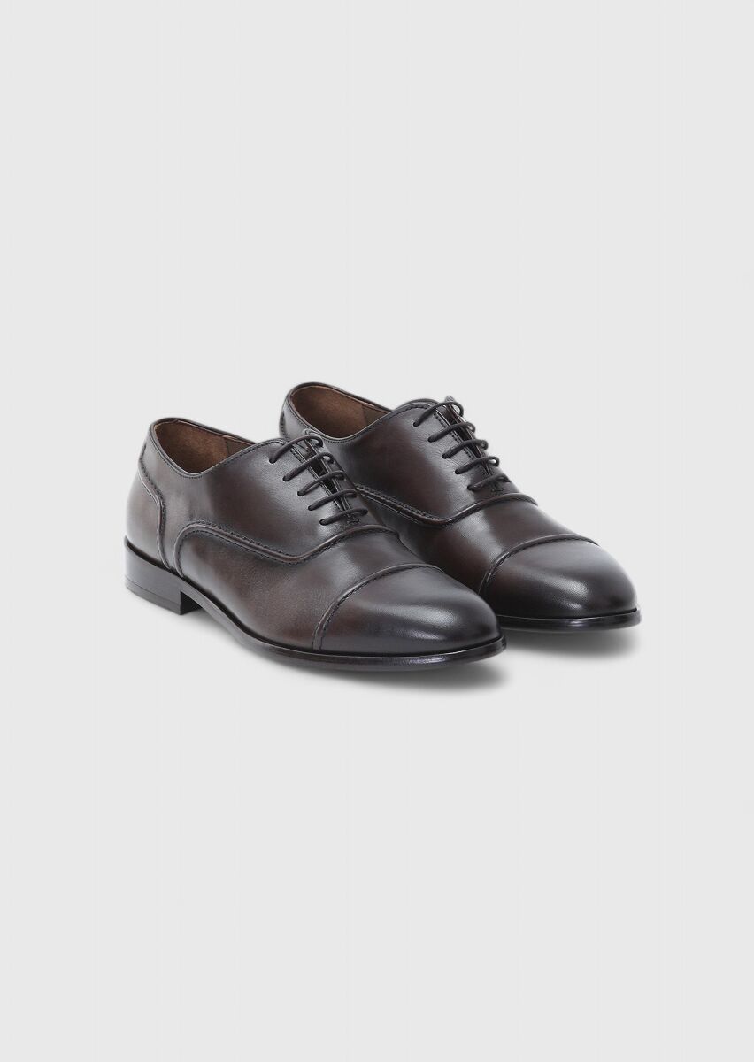 Brown Leather Classical Shoes - 2