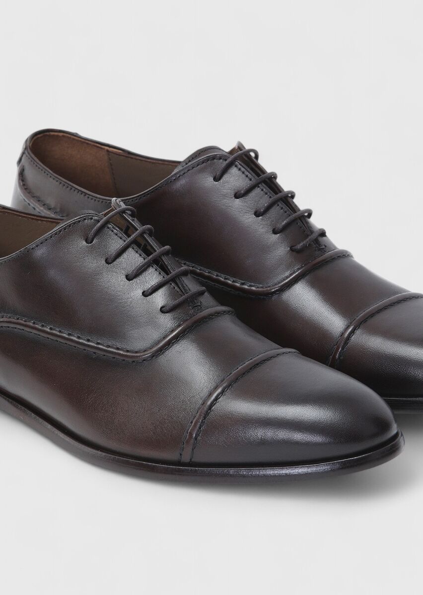 Brown Leather Classical Shoes - 3