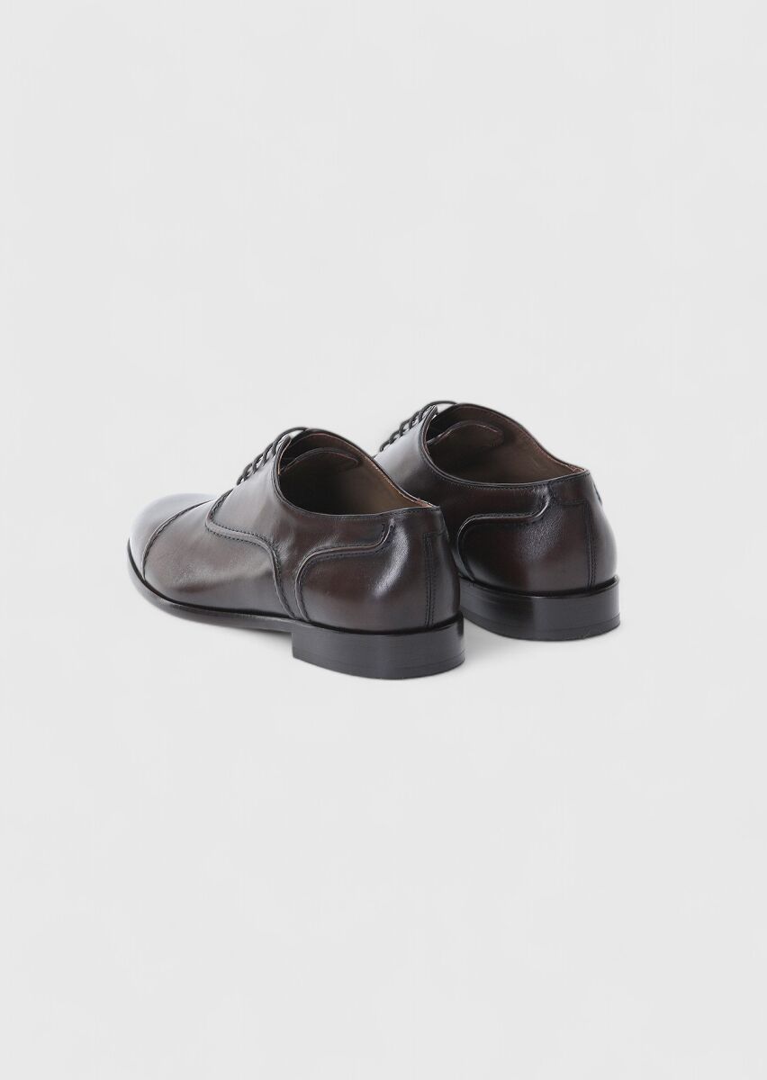 Brown Leather Classical Shoes - 4