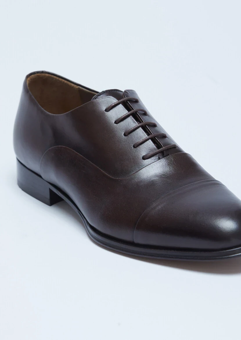 Brown Leather Classical Shoes - 2