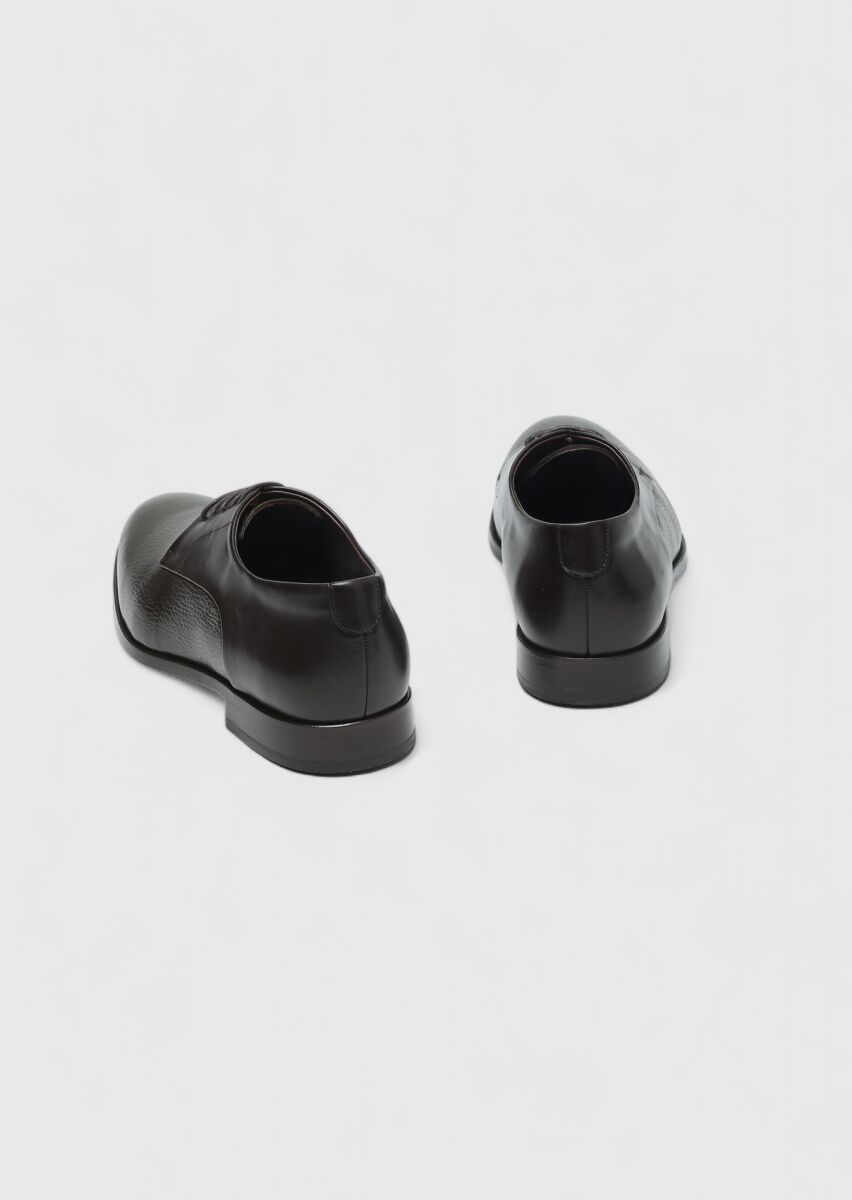 Brown Leather Classical Shoes - 5