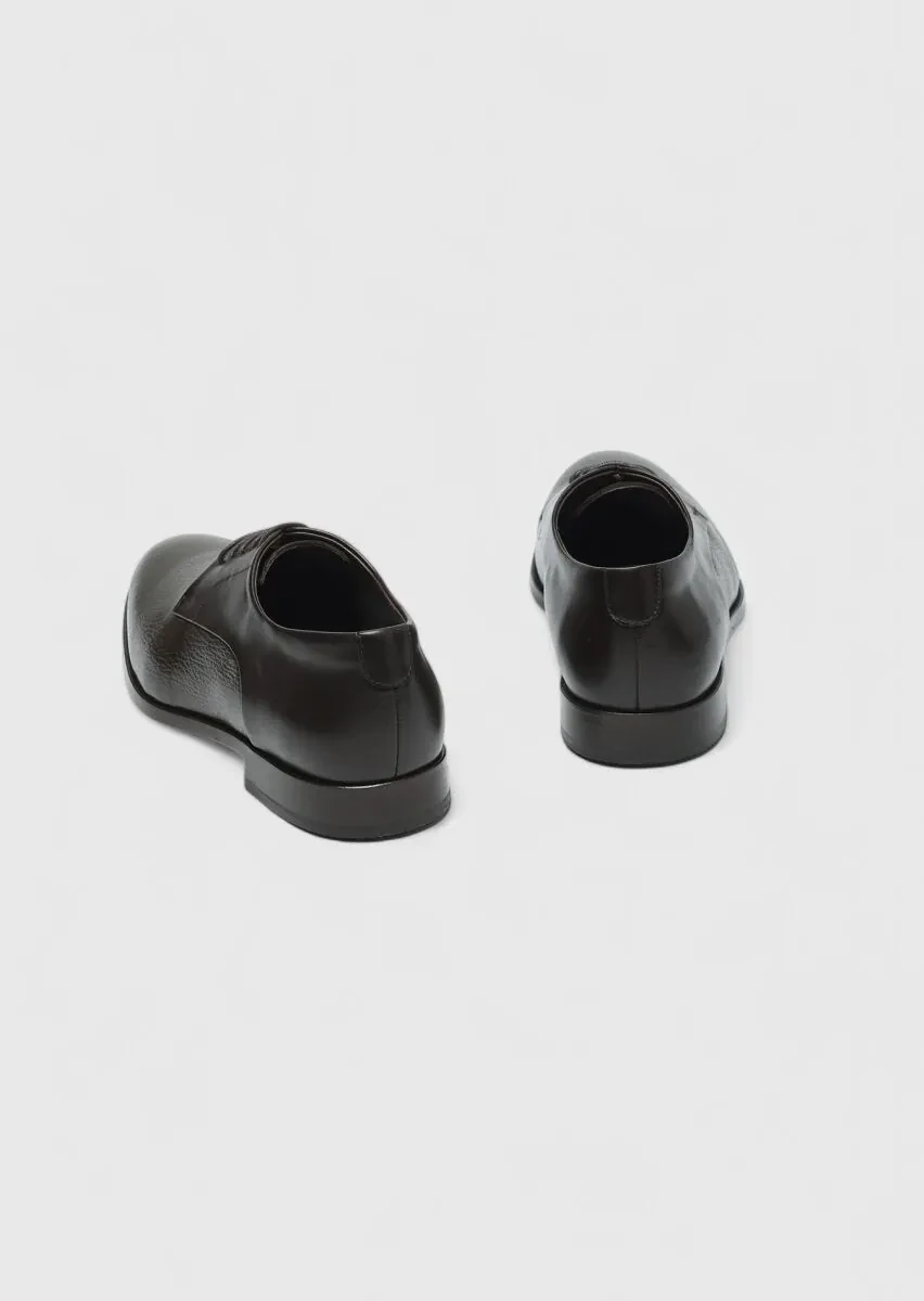 Brown Leather Classical Shoes - 5