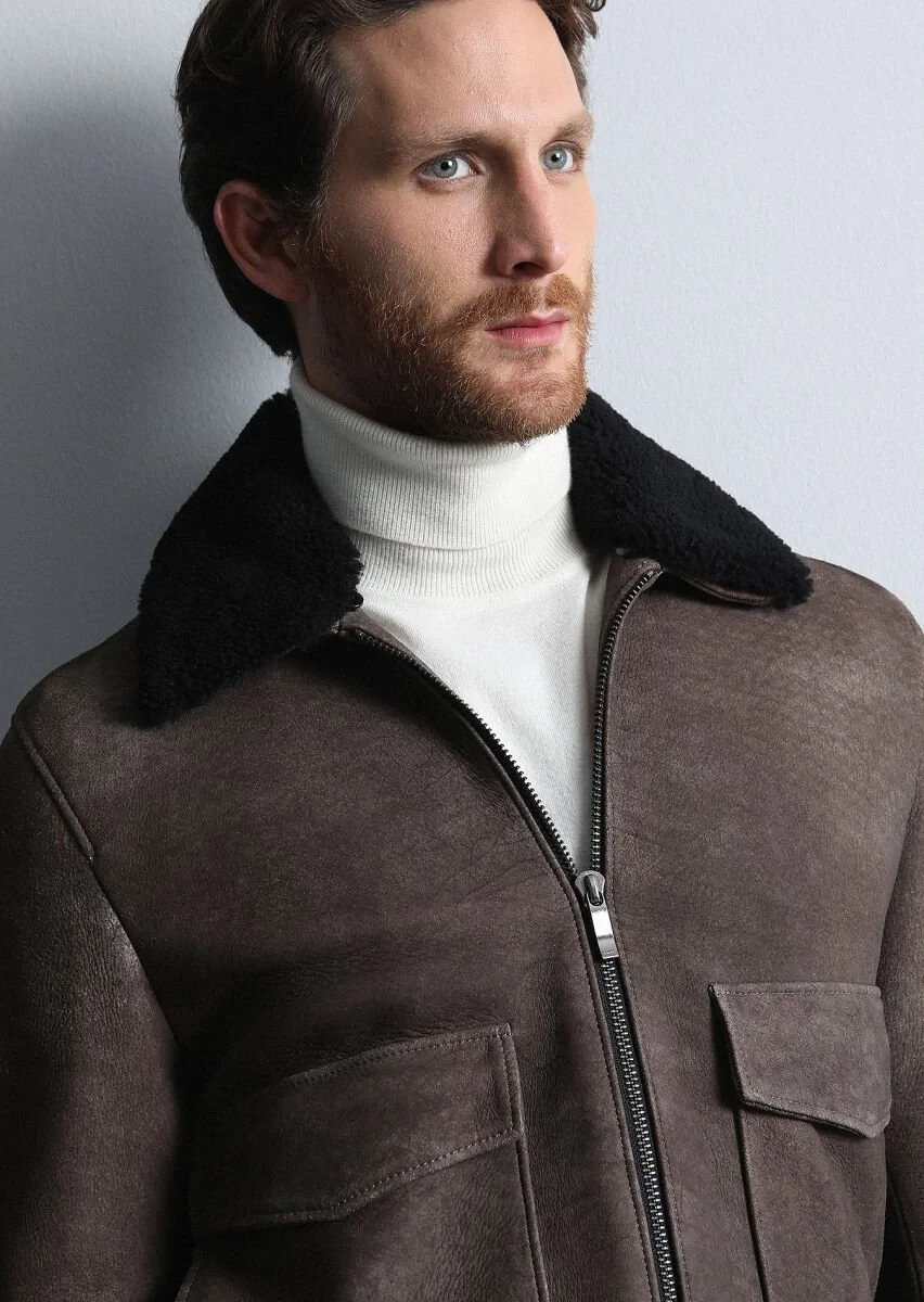 Brown Leather Leather Coat - 2