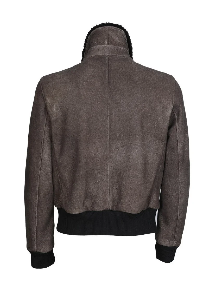 Brown Leather Leather Coat - 7