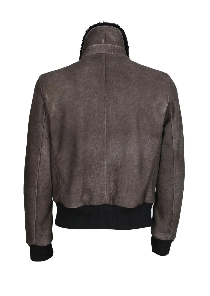 Brown Leather Leather Coat - 7