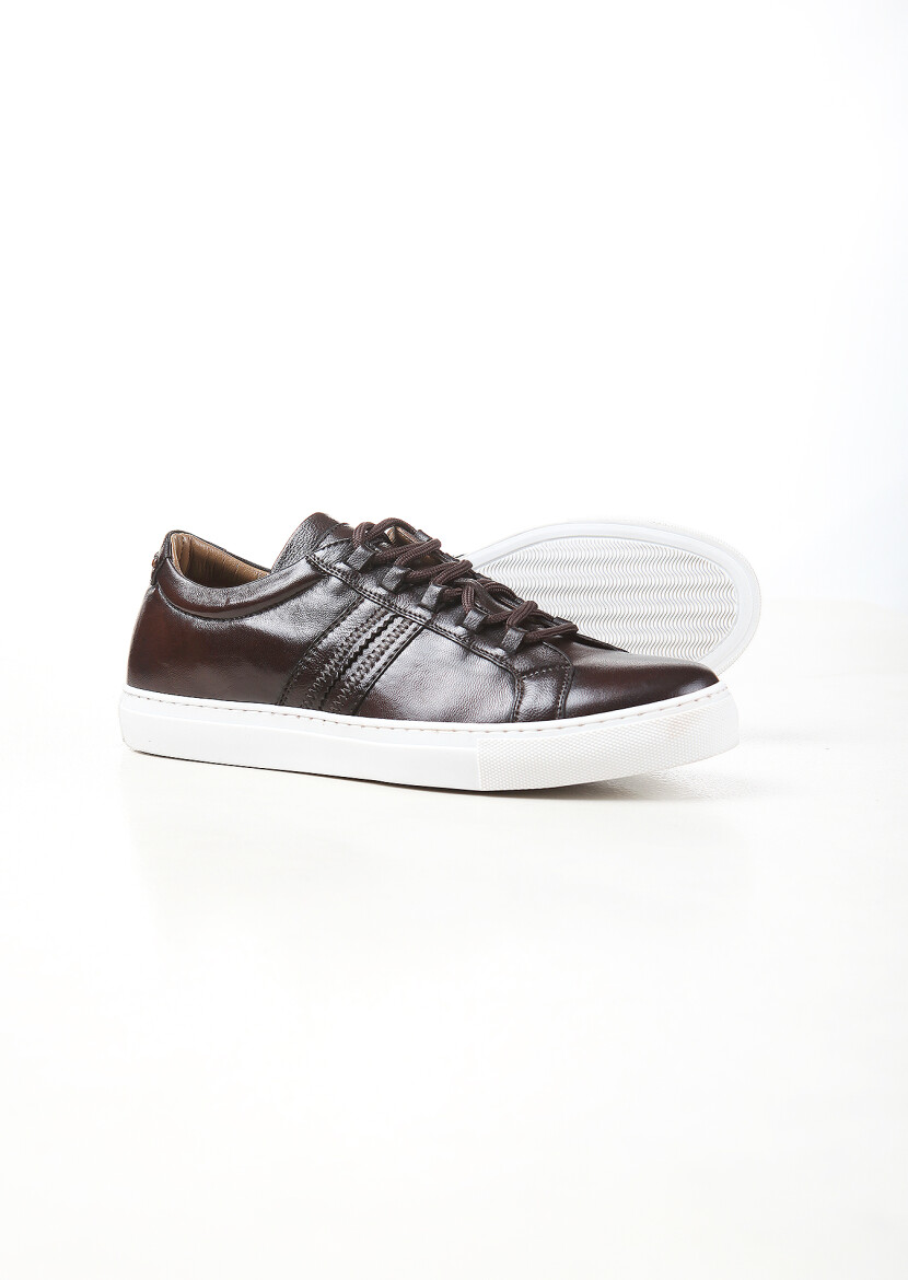 Brown Leather Sneaker - 4