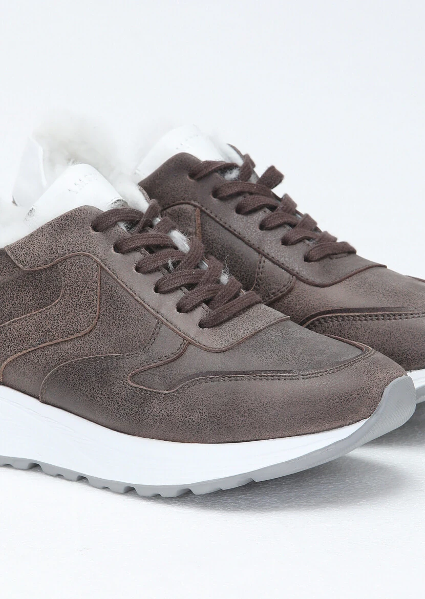 Brown Leather Sneaker - 3