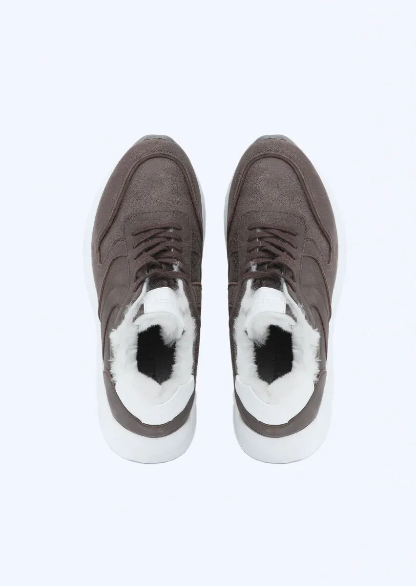Brown Leather Sneaker - 6