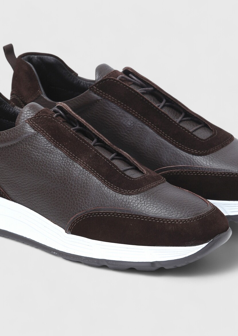 Brown Leather Sneaker - 3