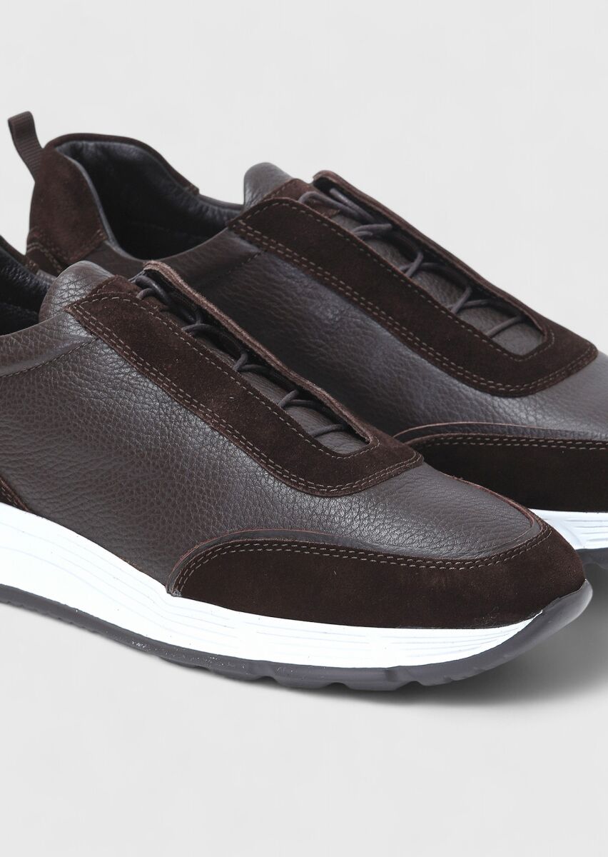 Brown Leather Sneaker - 3