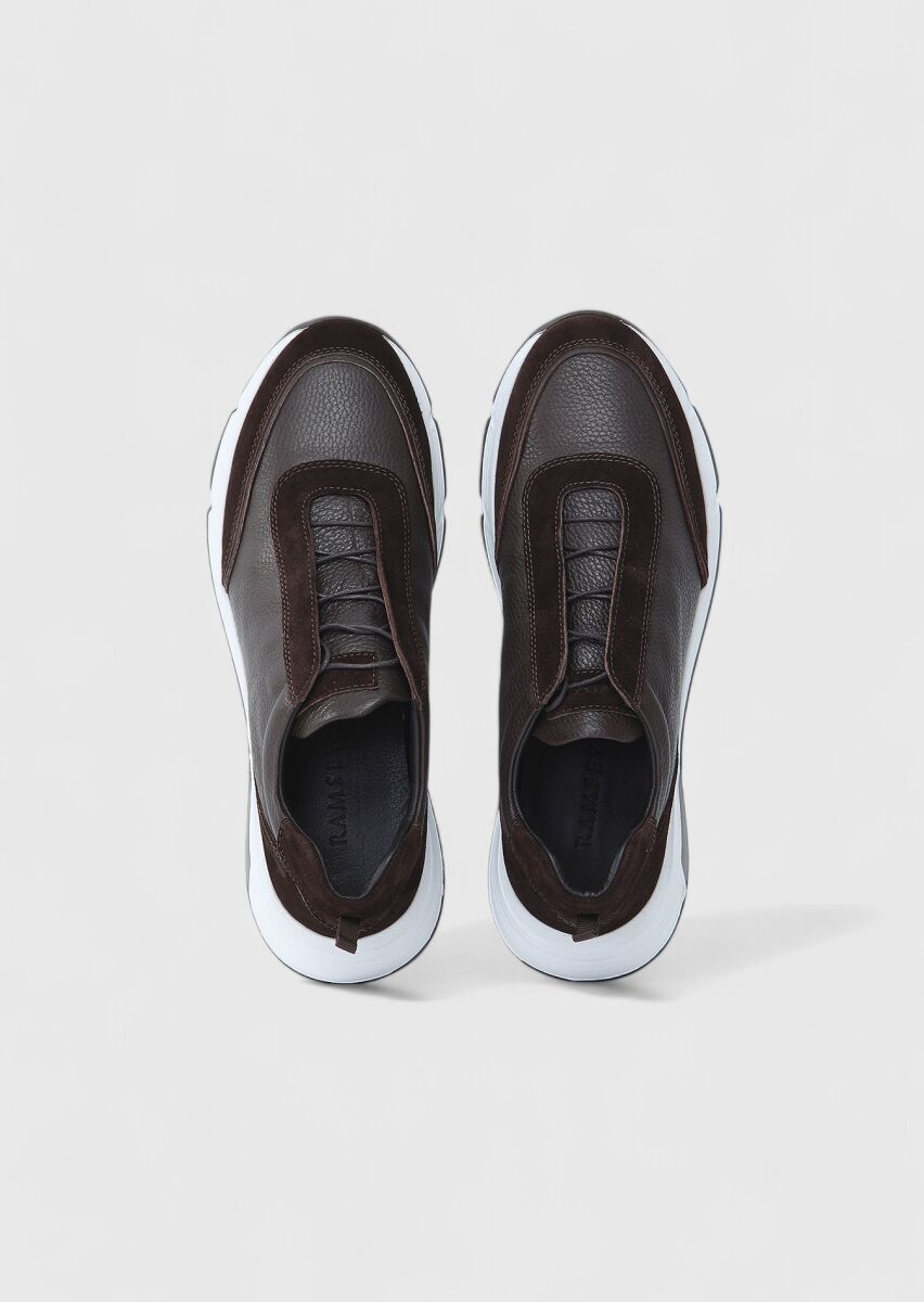 Brown Leather Sneaker - 6