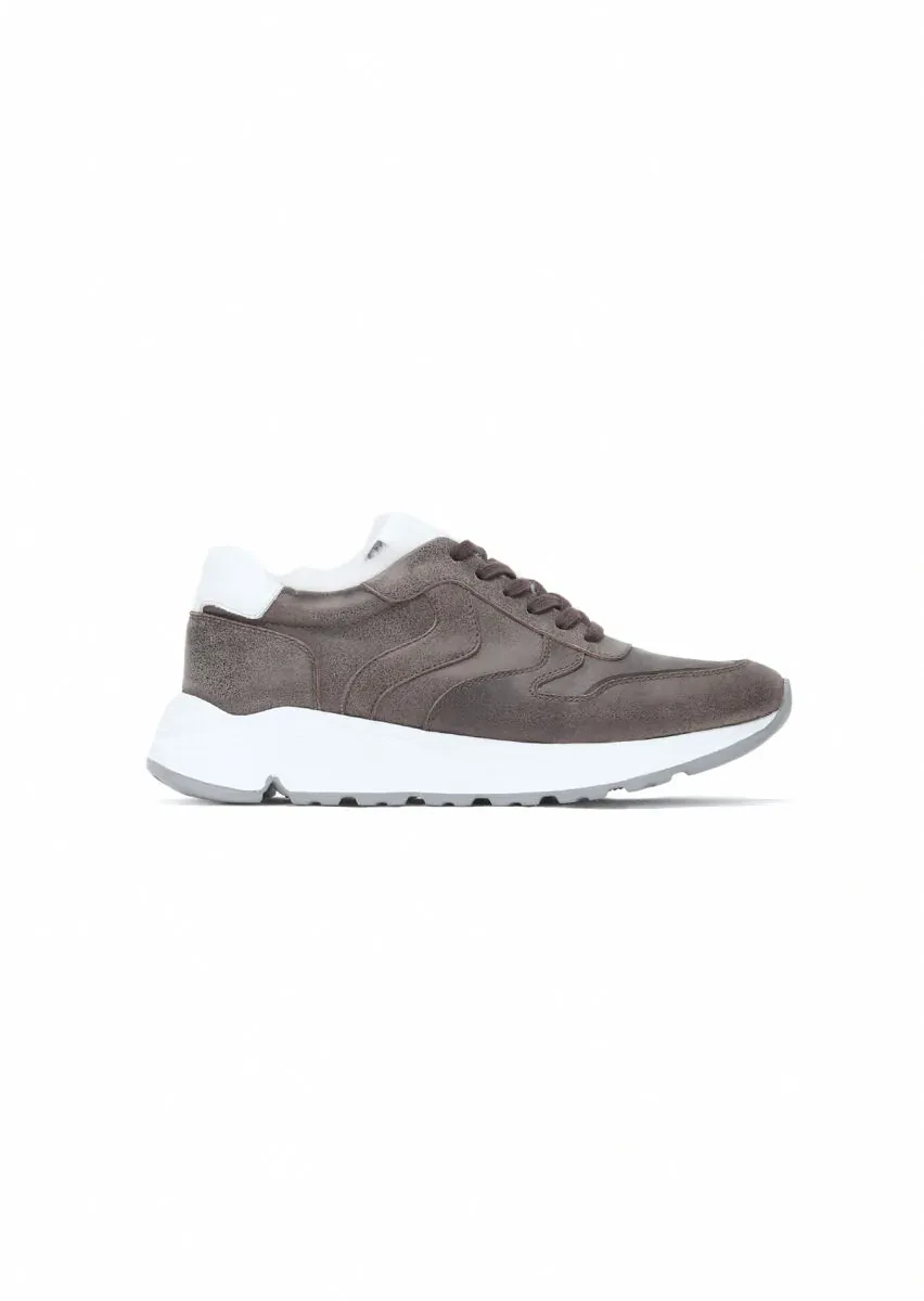 Brown Leather Sport Sneaker - 1