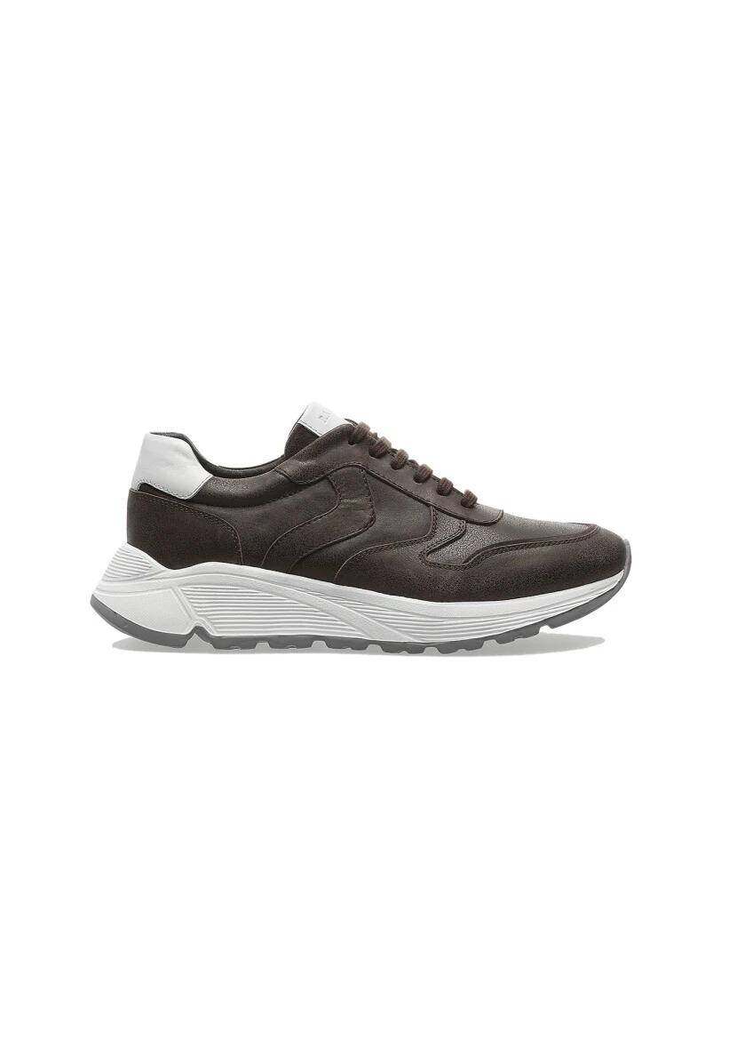Brown Leather Sport Sneaker - 1