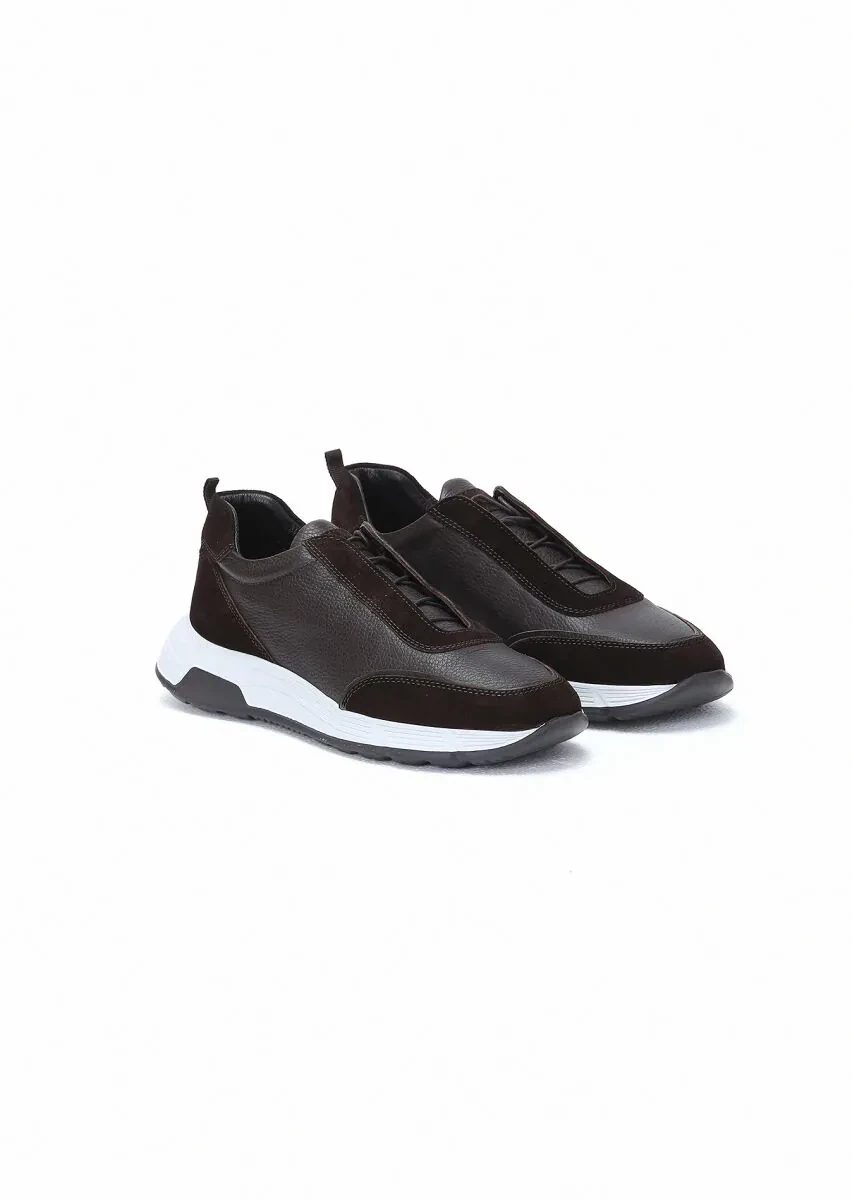 Brown Leather Sport Sneaker - 2