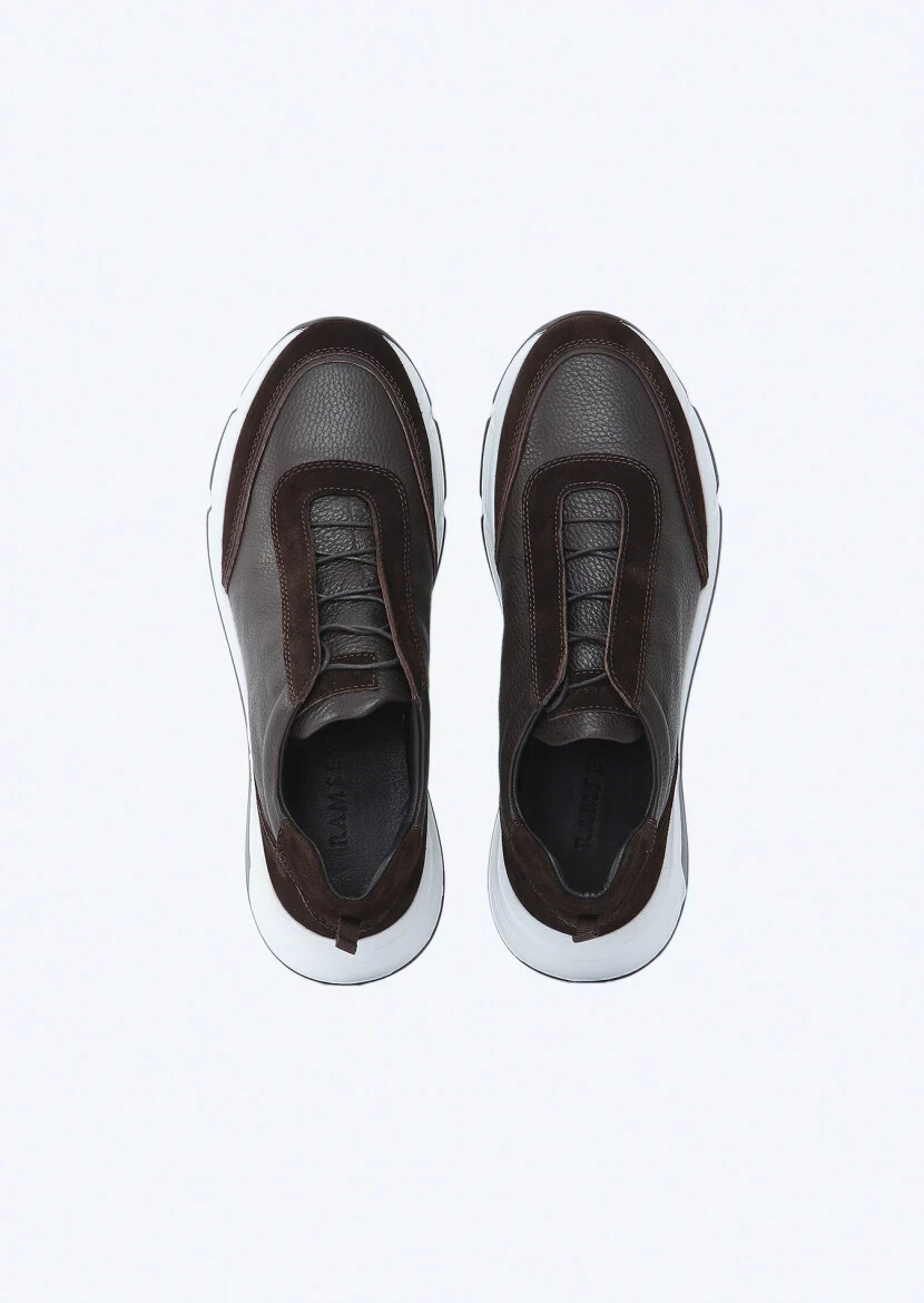 Brown Leather Sport Sneaker - 6