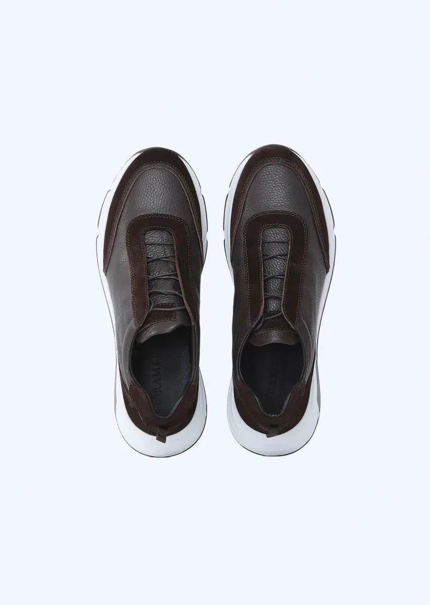 Brown Leather Sport Sneaker - 6