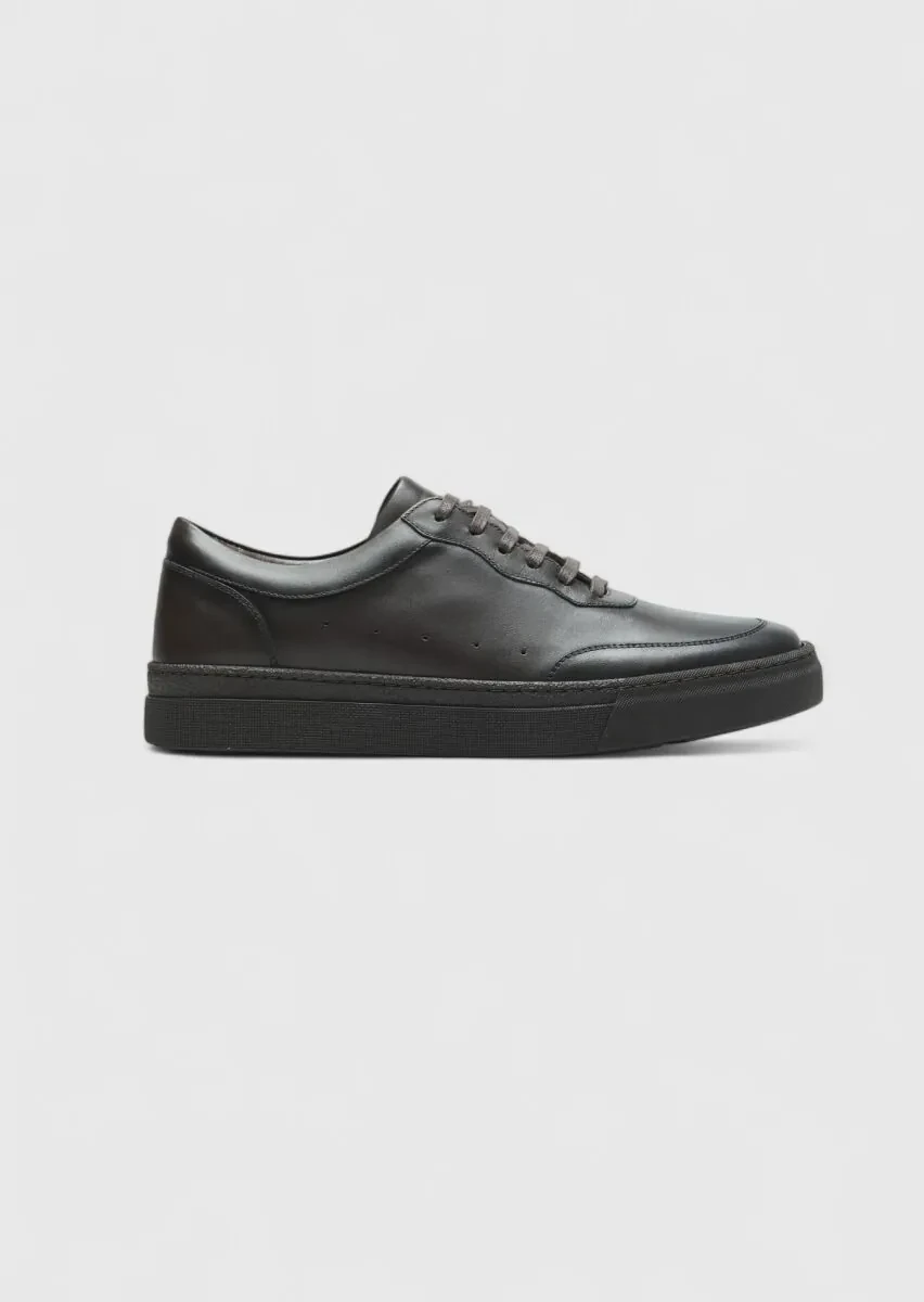 Brown Leather Sport Sneaker - 1