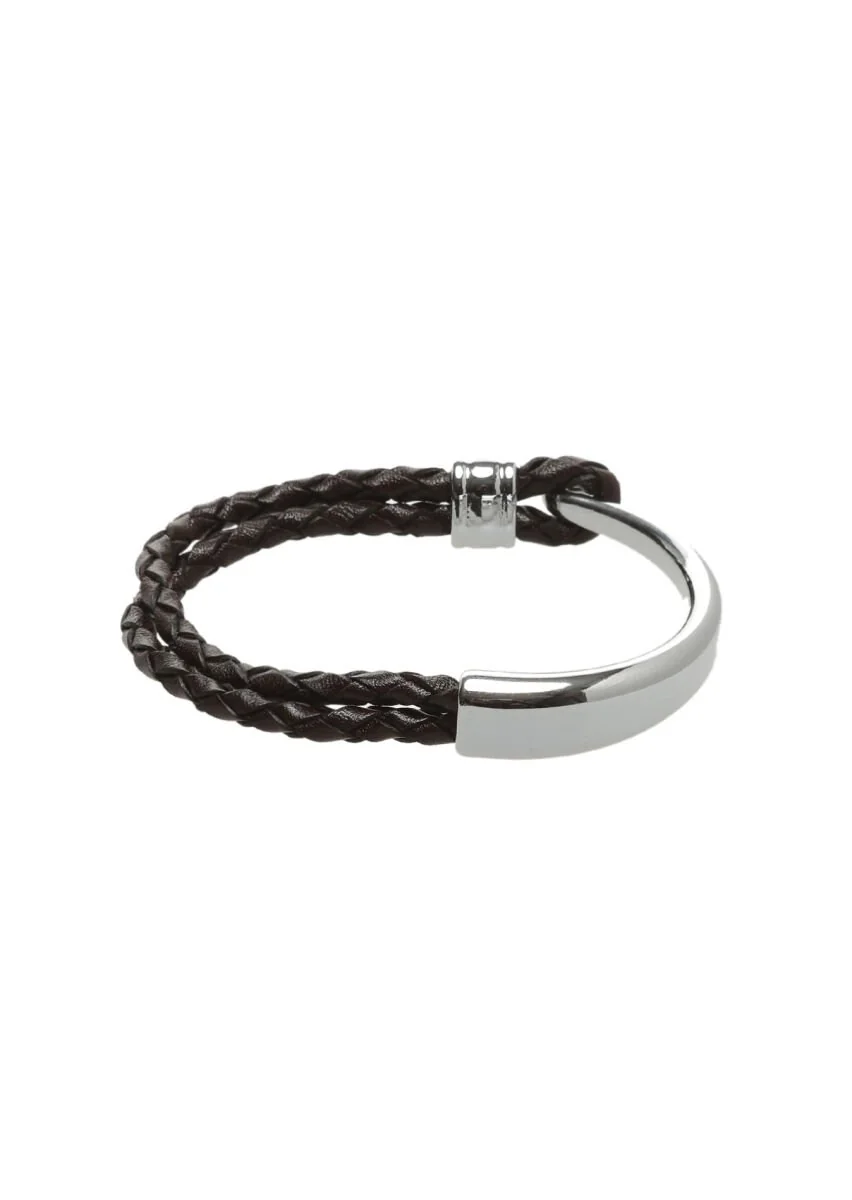 Brown Leather Wristband - 1