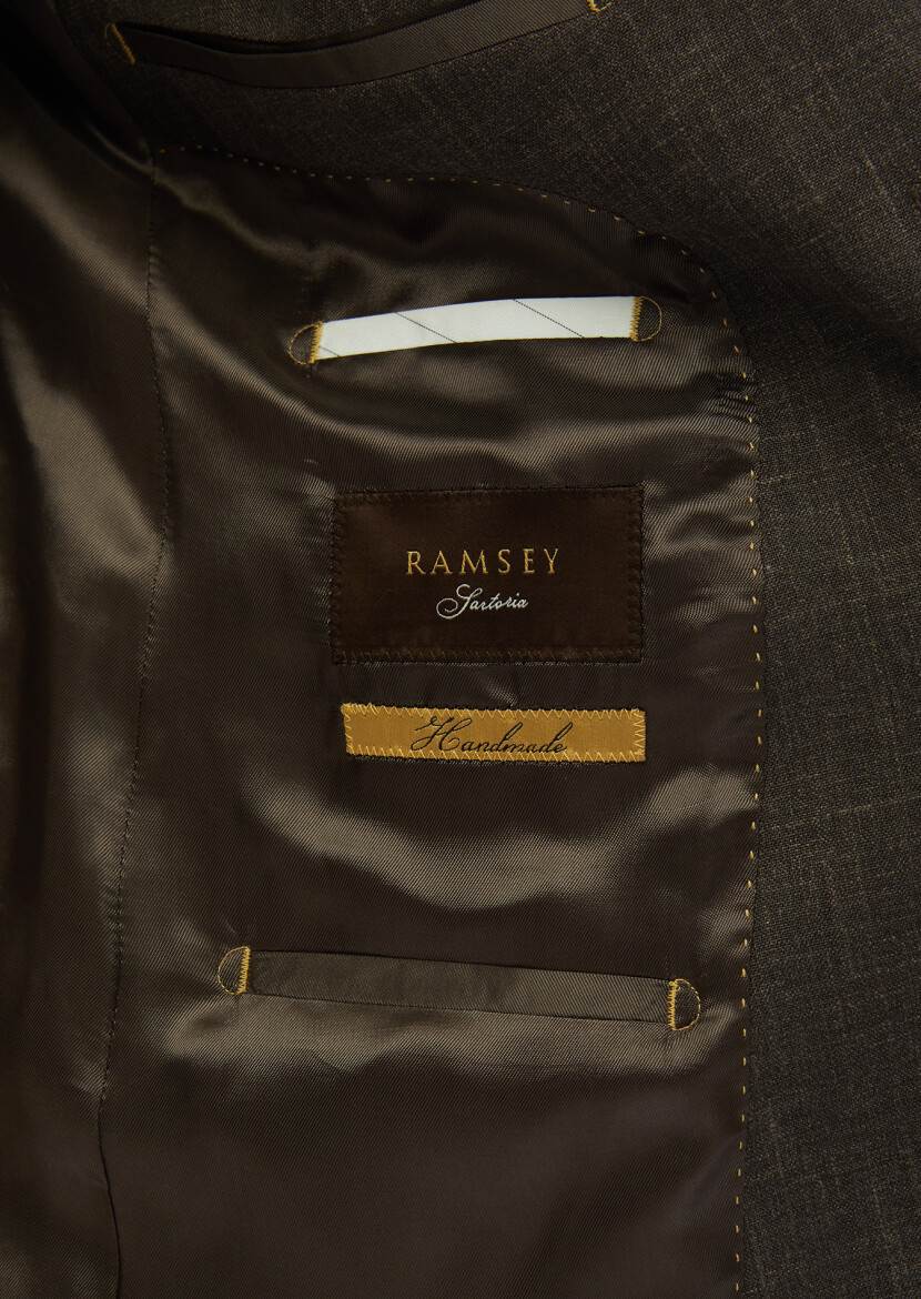 Brown Patterned Regular Fit Silk Blended Jacket - 5