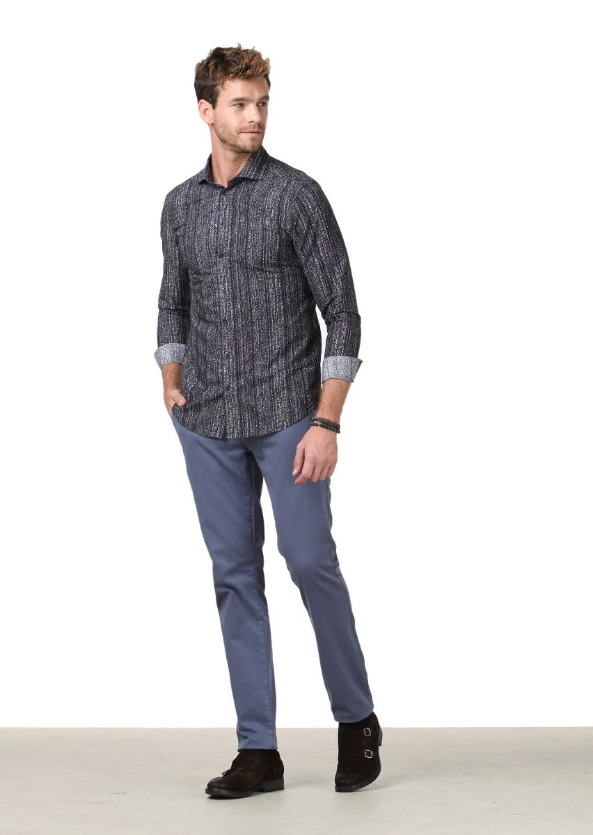 Brown Printed Fitted Fit Weaving Casual 100% Cotton Shirt - 2