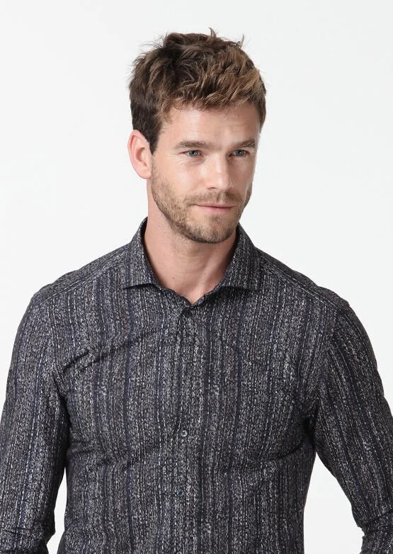 Brown Printed Fitted Fit Weaving Casual 100% Cotton Shirt - 4