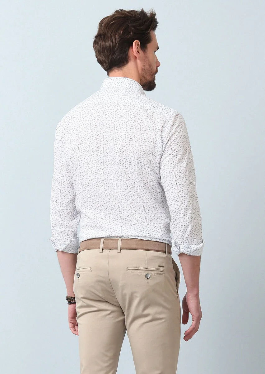 Brown Printed Slim Fit Weaving Casual 100% Cotton Shirt - 6
