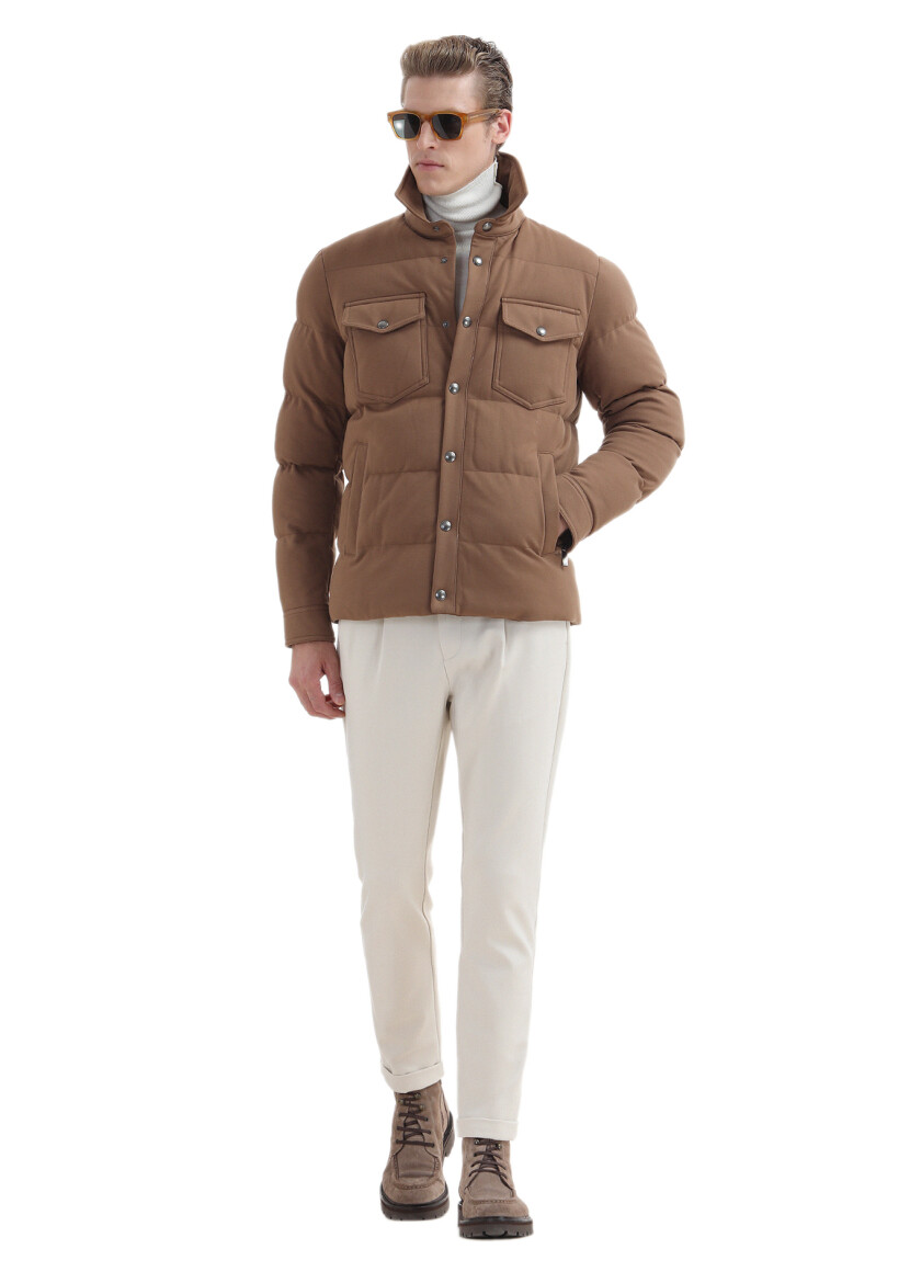 Brown Regular Fit Lightweight Jacket 