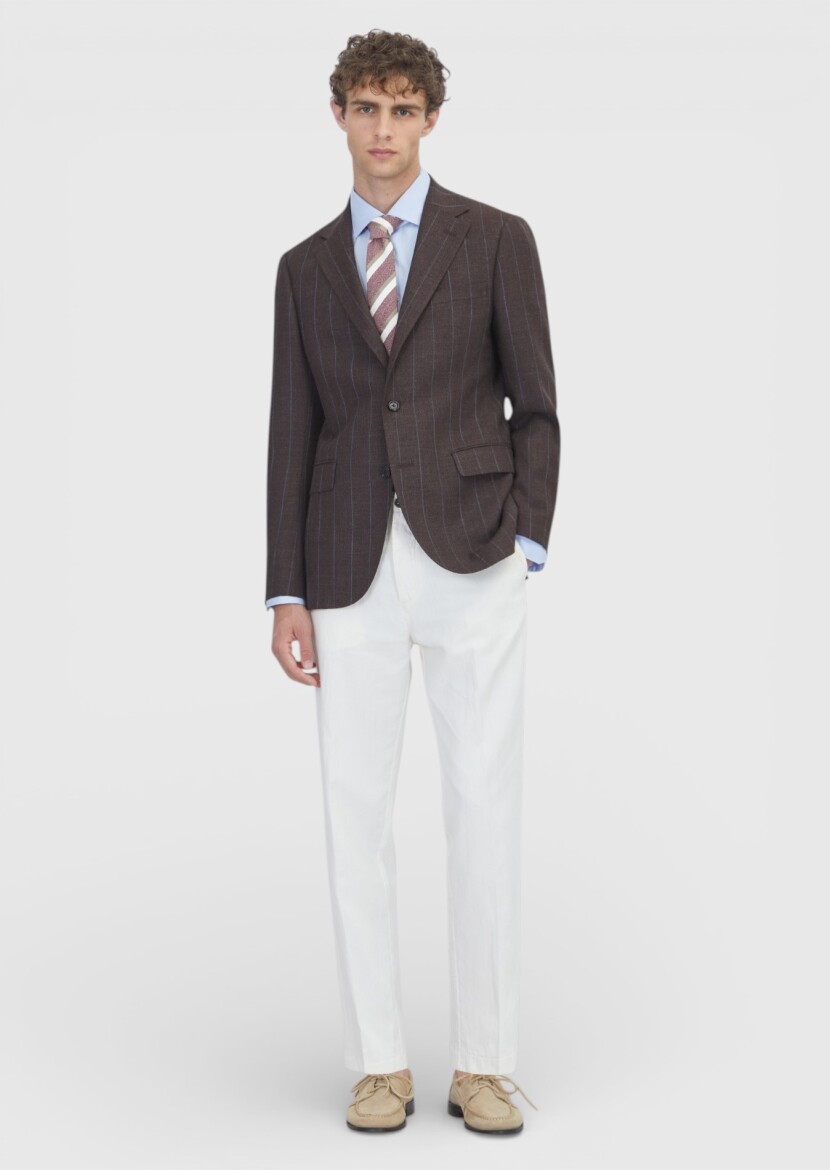 Brown Regular Fit Silk Blended Jacket - 2